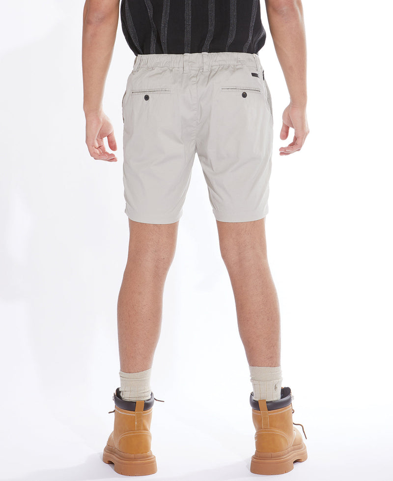 Civil Society Stone Stretch Jacquard Microstripe Tailored 7" Shorts With Half Elastic Waistband