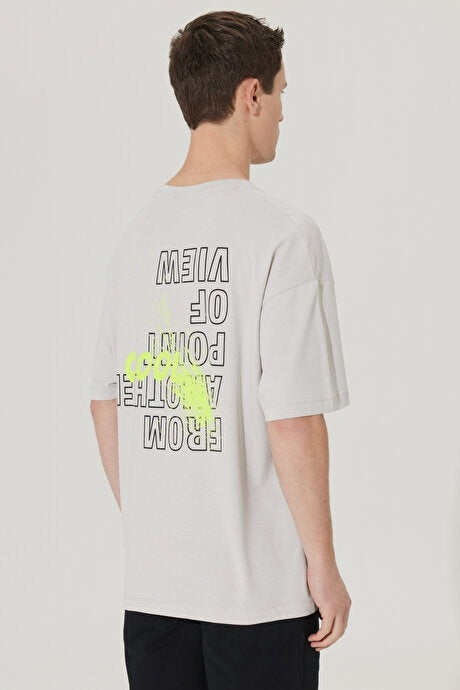Wholesale,Altinyildiz Classics, Altinyildiz Classics Beige with Neon Yellow Graphic T-shirt, Tan, Large-48-TagL