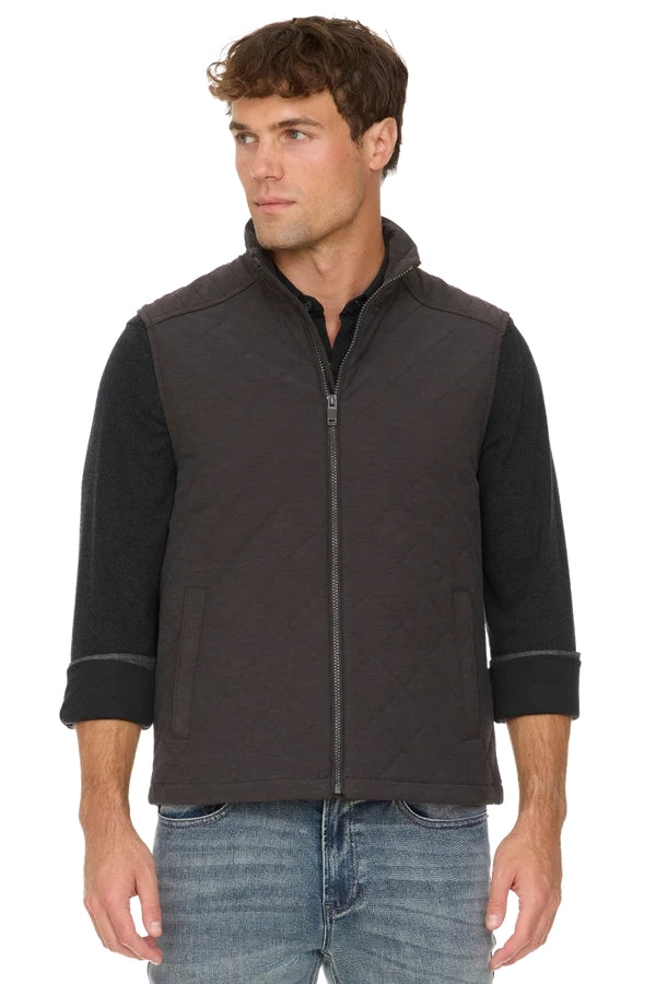 Wholesale,Flag & Anthem, Flag & Anthem Charcoal Flannel-Lined Quilted Vest, Grey, Extra Large-52-TagXLExtra Extra Large-54-TagXXL