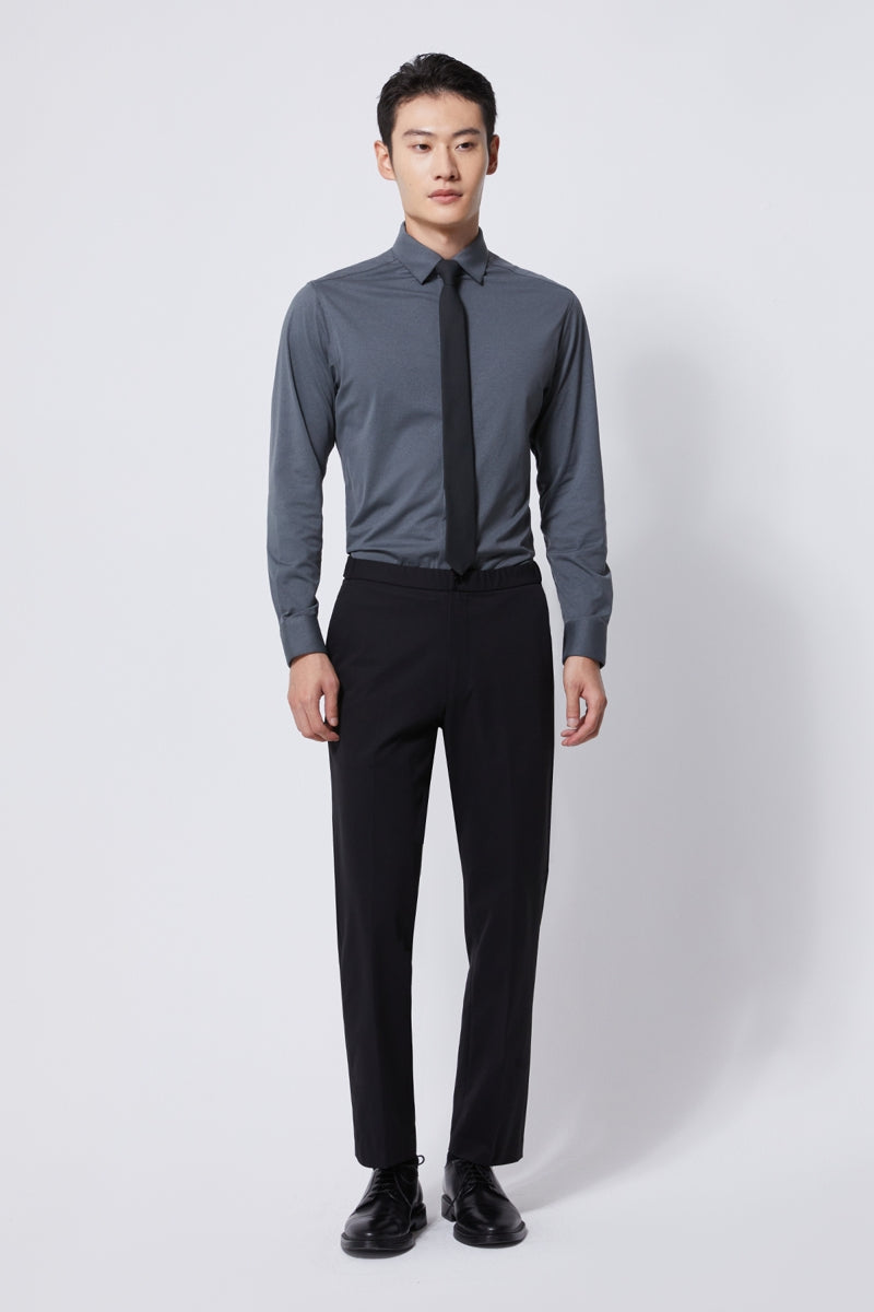 Direct From Brand,FYNE, FYNE Grey Antibacterial Stretch Long Sleeve Shirt, Grey, Medium-42-TagM