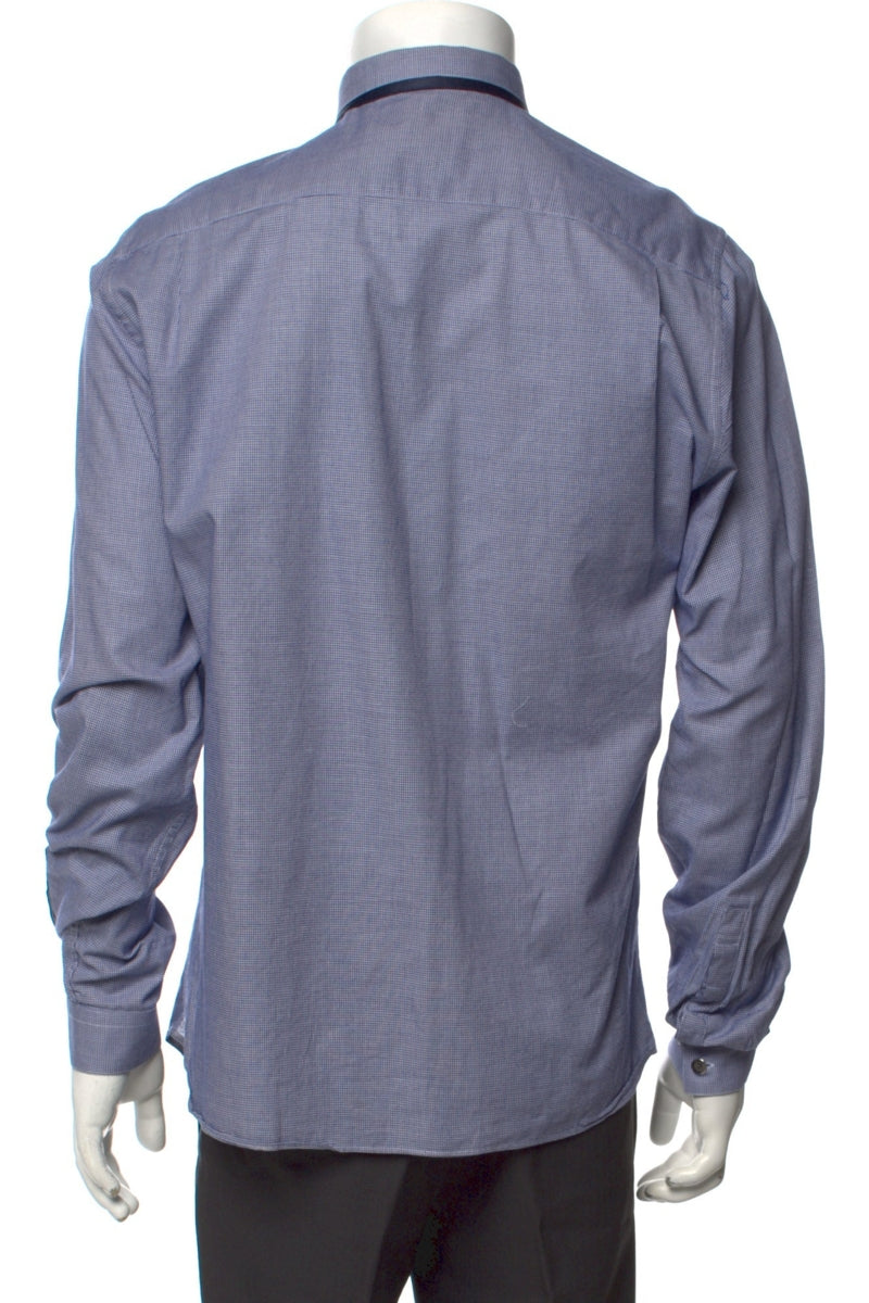 RealReal,The Kooples, The Kooples Navy Houndstooth Dress Shirt, Blue, Medium-42-TagL