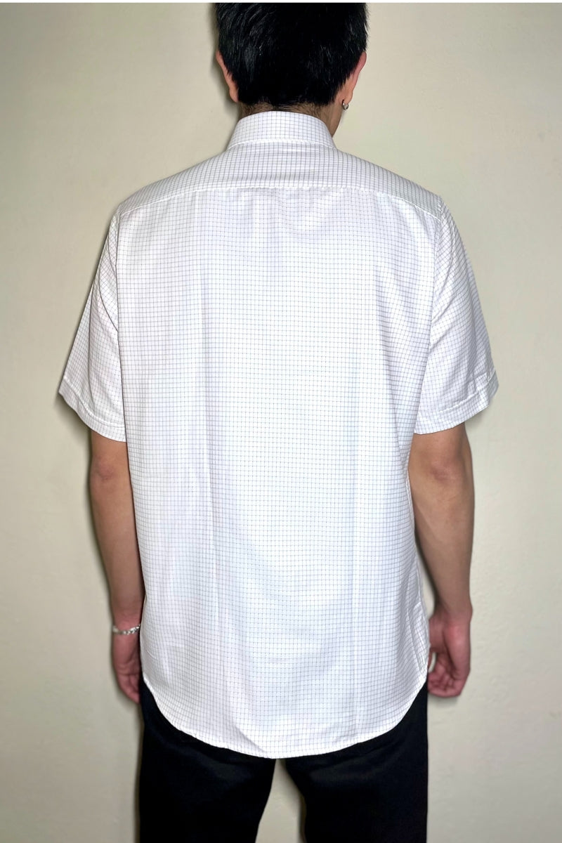 Wholesale,Jakamen, Jakamen White with Black Windowpane Rolled Cuff Shirt, White, Extra Large-48-TagXLExtra Extra Large-52-TagXXLExtra Extra Large-50-TagXXLLarge-46-TagLMedium-44-TagM