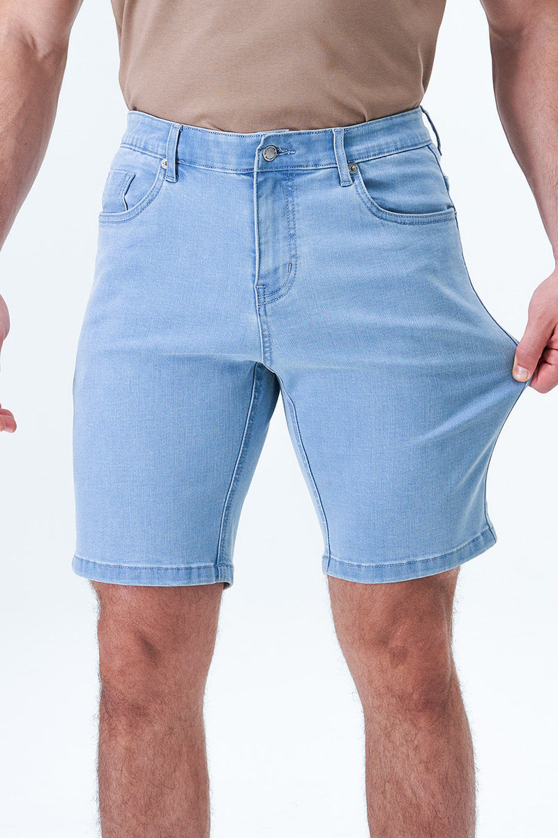 Eubi Light Blue Wash Air-Flex Jean 9" Shorts