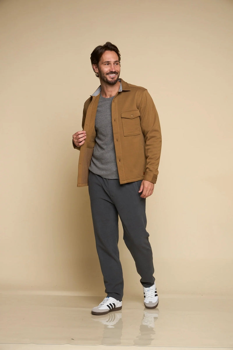 Wholesale,Fundamental Coast, Fundamental Coast Warm Tan Military-inspired Fleece Shacket, Tan, Large-48-TagL