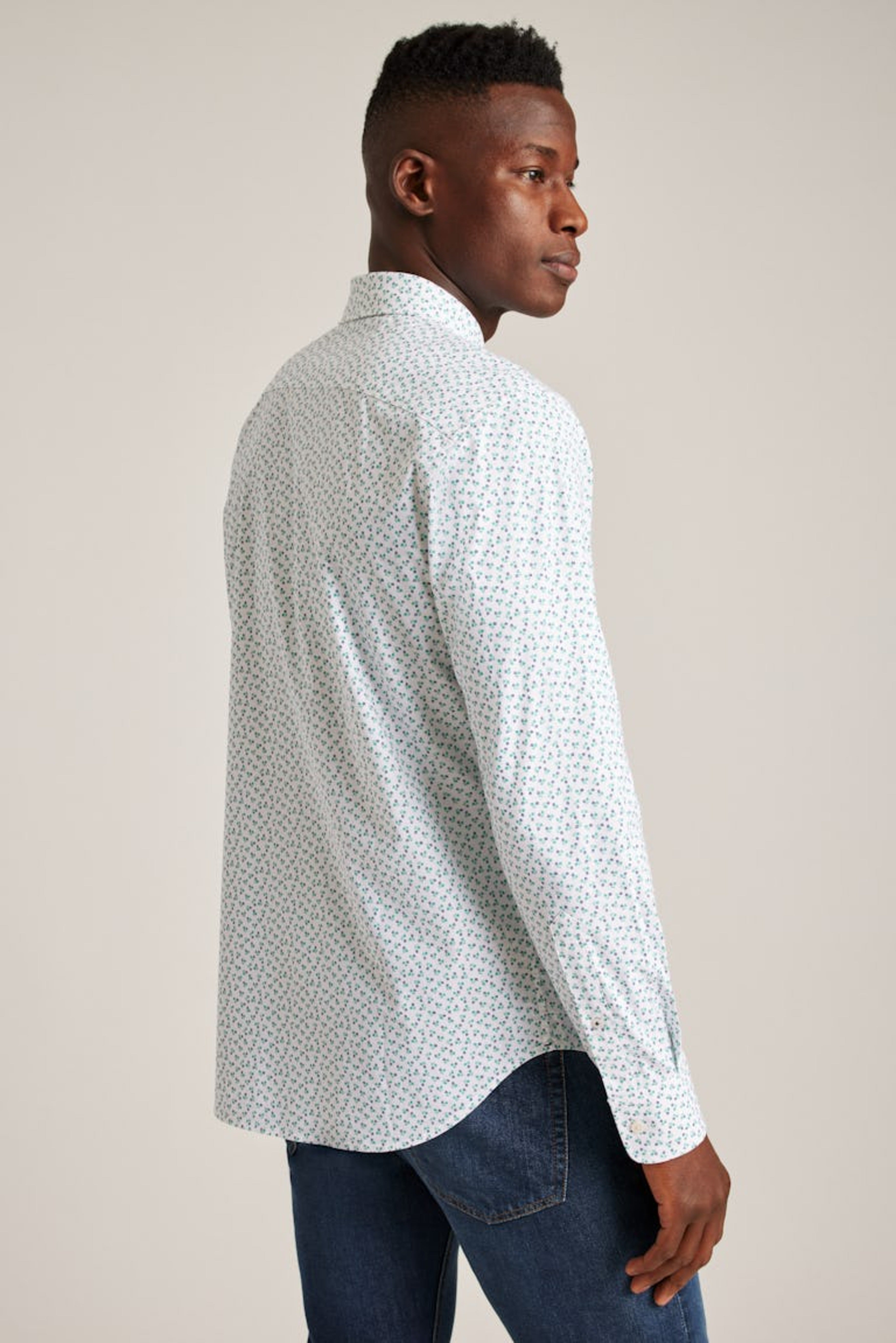 Wholesale,Bonobos, Bonobos White Floral Print Stretch Long Sleeve Shirt, White, Extra Extra Large-51-TagXXL