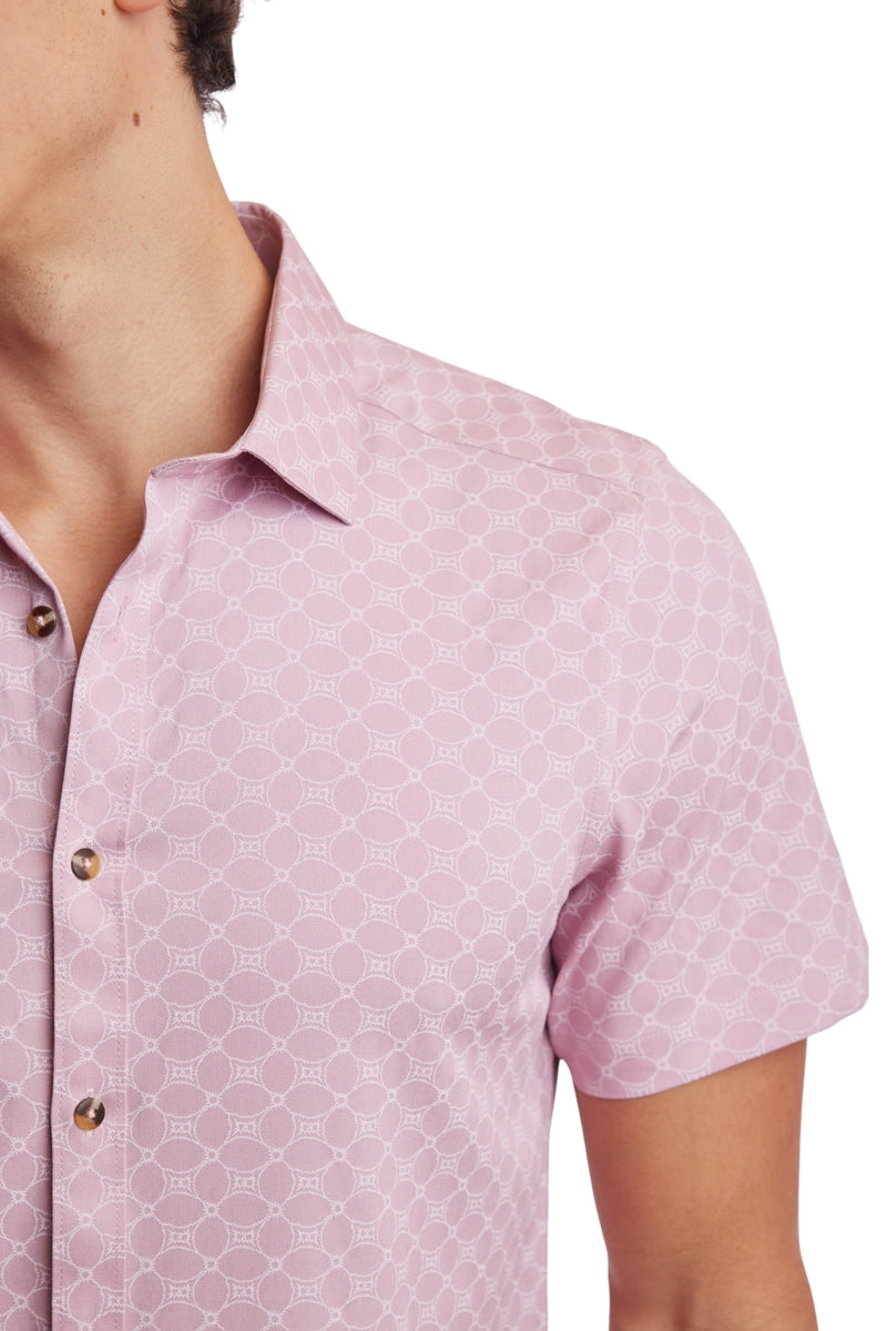 Wholesale,Paisley & Gray, Paisley & Gray Pink/White Geo Sawyer Shirt, Pink, Small-39-TagSMedium-41-TagMMedium-43-TagLLarge-46-TagXLExtra Large-49-TagXXL