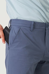 Eubi Stone Blue Golf 9" Shorts with Hidden Drawstrings