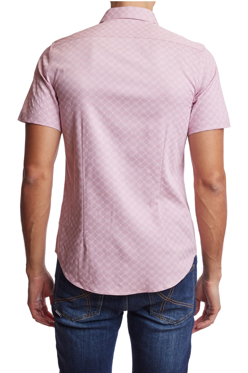 Wholesale,Paisley & Gray, Paisley & Gray Pink/White Geo Sawyer Shirt, Pink, Small-39-TagSMedium-41-TagMMedium-43-TagLLarge-46-TagXLExtra Large-49-TagXXL