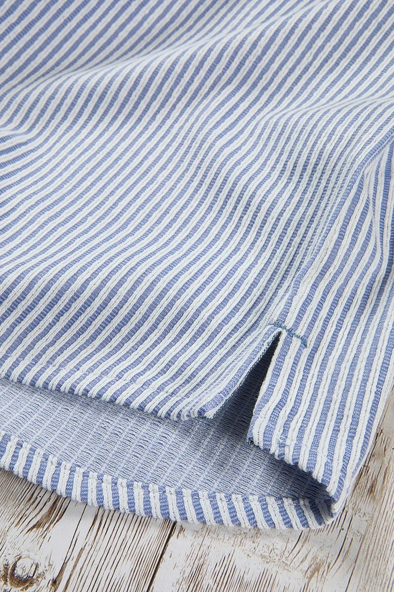 Wholesale,Nicoby Age of Wisdom, Nicoby Age of Wisdom Blue/White Textured Striped Shirt, Blue, Medium-43-TagM