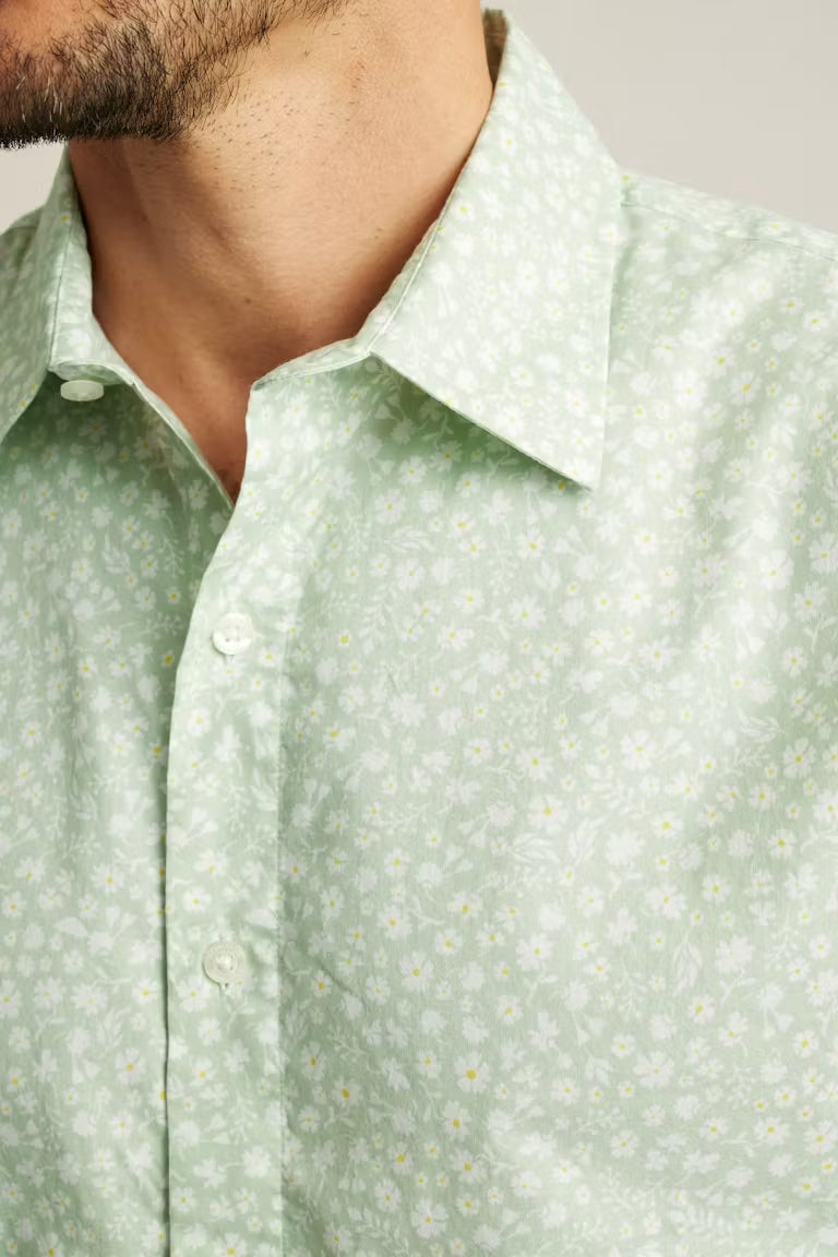 Wholesale,Bonobos, Bonobos Green Floral Print Stretch Short Sleeve Shirt, Green, Small-39-TagSMedium-42-TagMLarge-46-TagLExtra Large-49-TagXLExtra Extra Large-52-TagXXL