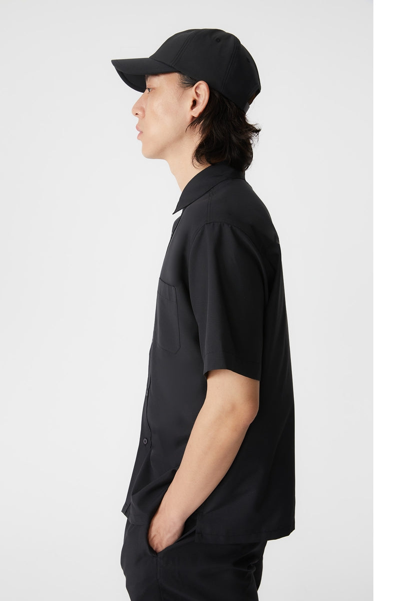 Direct From Brand,FYNE, FYNE Black Anti-UV Function Performance Short Sleeve Shirt, Black, Medium-44-TagMLarge-46-TagL