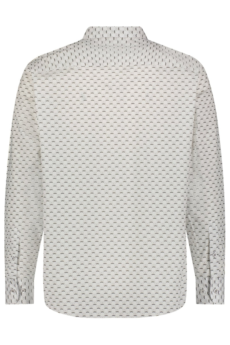 Wholesale,American Heritage, American Heritage White Eyeglasses & Mustaches Print Shirt, White, Large-46-TagL