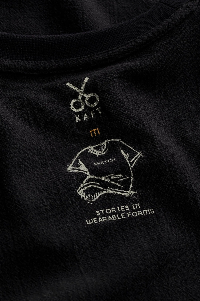 Wholesale,KAFT, KAFT Black Abstract Graphic Print Textured T-Shirt, Black, Medium-47-TagMLarge-49-TagLExtra Large-51-TagXLSmall-44-TagSExtra Extra Large-54-TagXXL