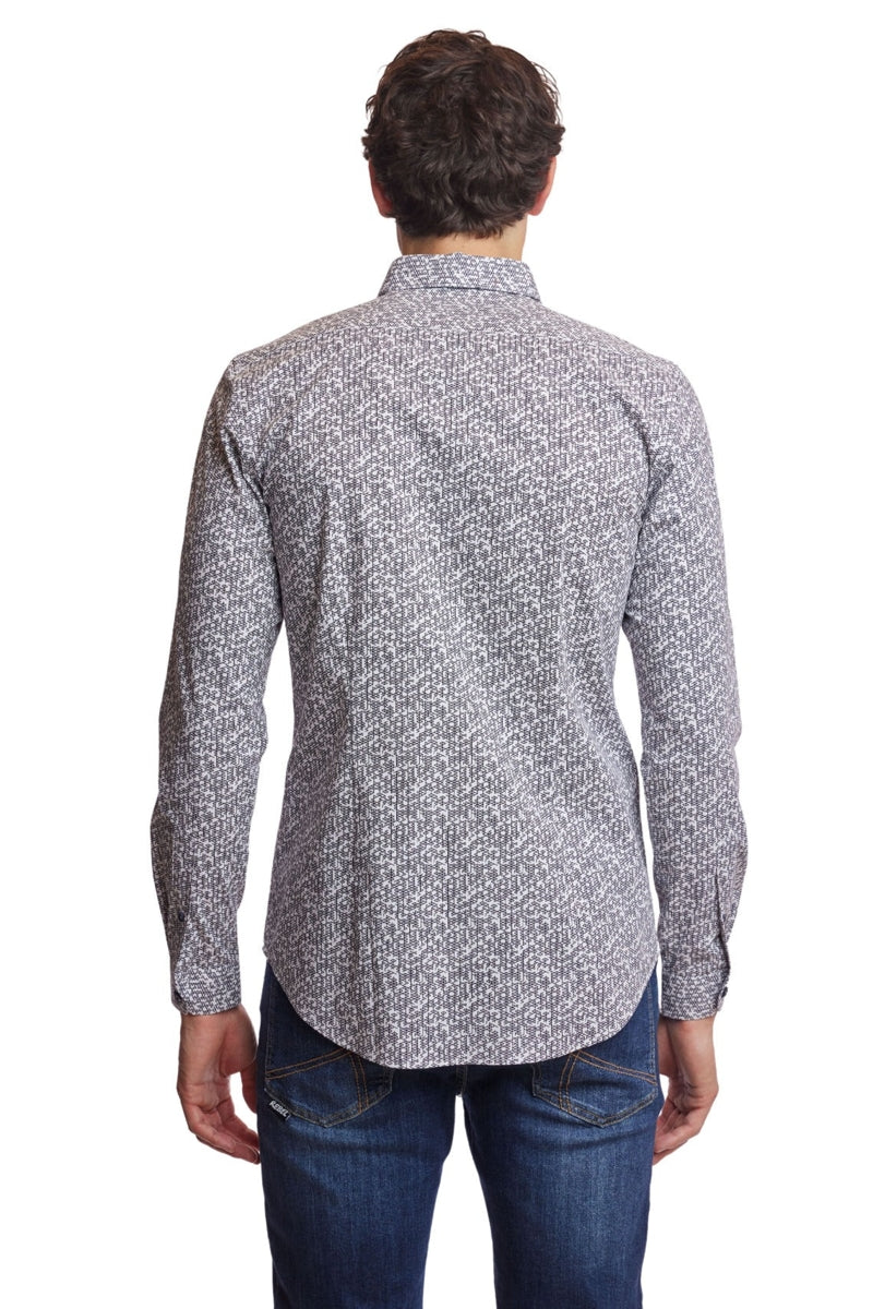 Wholesale,Paisley & Gray, Paisley & Gray Black/White Abstract Geo Slim Fit Shirt, Black, Extra Large-46-TagXL