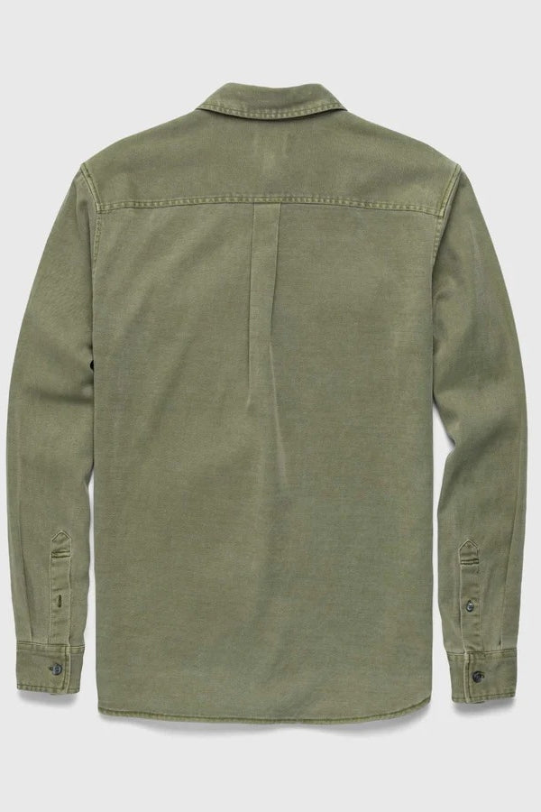 Wholesale,Surfside Supply, Surfside Supply Green Garment Dye Brushed Textured Overshirt, Green, Medium-42-TagM
