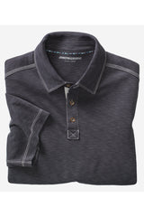 Johnston & Murphy Charcoal Vintage Slub Polo