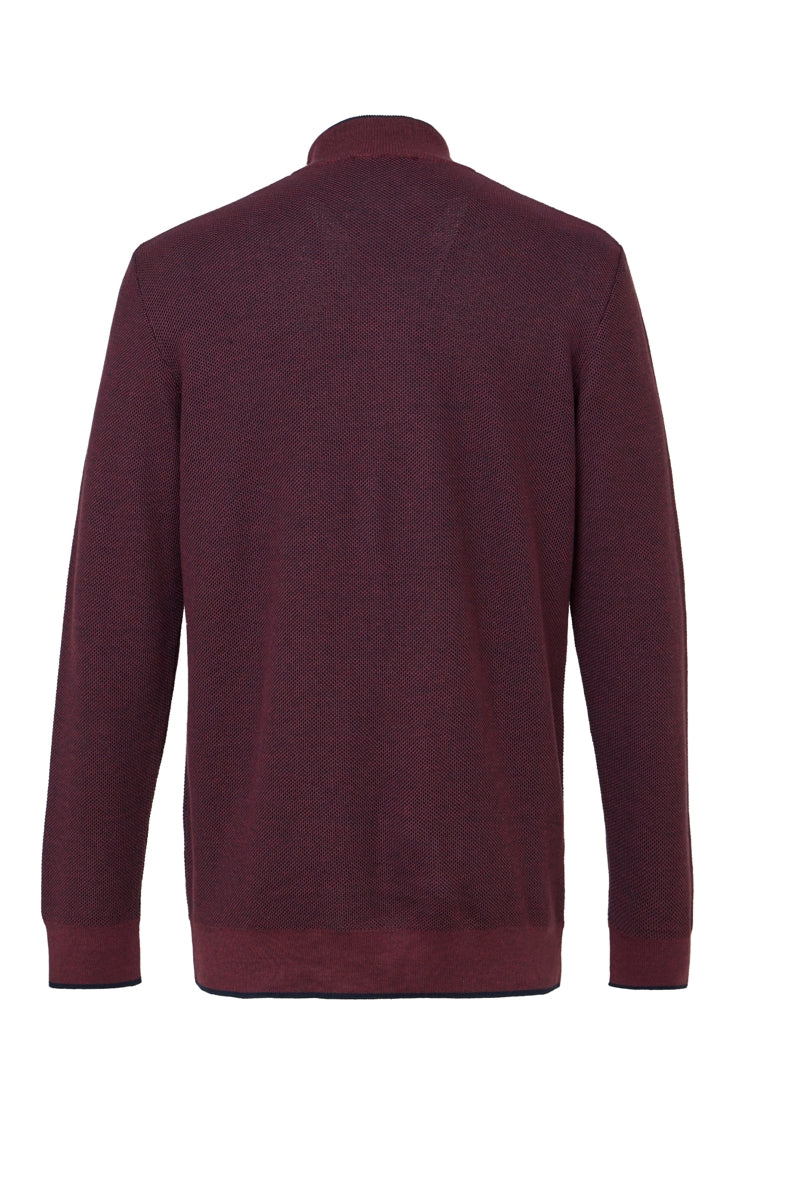Wholesale,American Heritage, American Heritage Burgundy Two-Tone Waffle Mockneck Qtr Zip, Purple, Medium-44-TagM