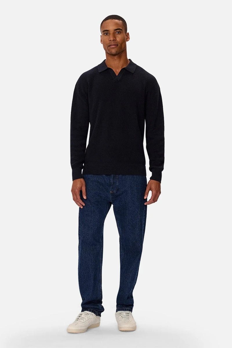 Wholesale,INDUSTRIE AUSTRALIA, INDUSTRIE AUSTRALIA Navy Texture Knitted Polo, Blue, Medium-46-TagMLarge-48-TagLExtra Large-50-TagXL