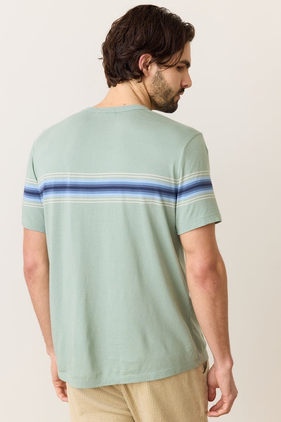 Wholesale,Marine Layer, Marine Layer Iceberg Green Stripe Crewneck Tee, Green, Extra Extra Large-51-TagXXL