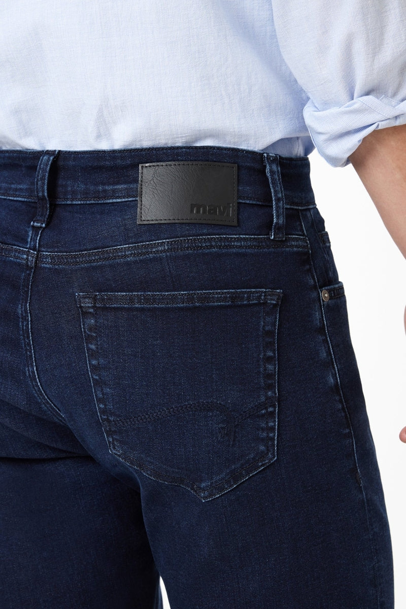 Wholesale,Mavi, Mavi Midnight Brushed Supermove Zach Straight Leg Jeans, Blue, 33W-34L-Tag33