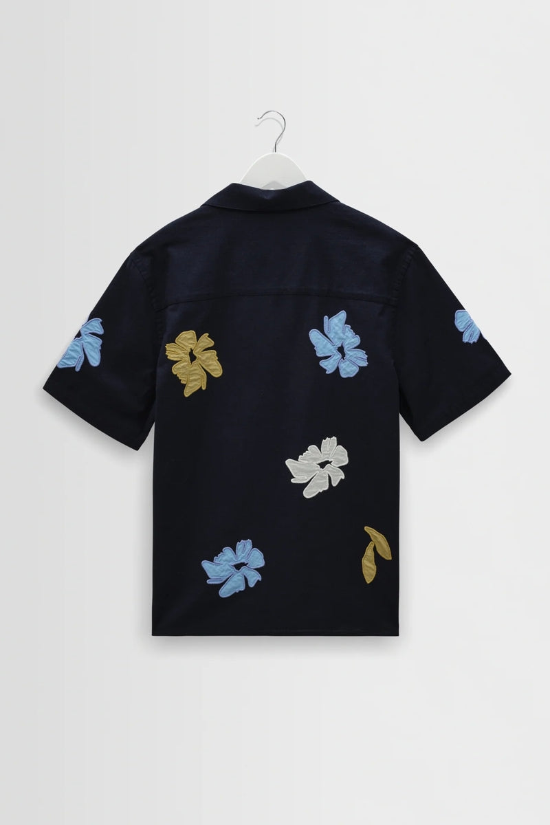 Wholesale,Wax London, Wax London Navy Multicolor Floral Botanical Applique Shirt, Blue, Medium-45-TagM
