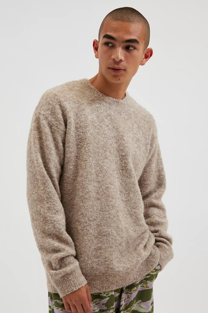 Kuwalla Beige Boucle Knit Crewneck Sweater