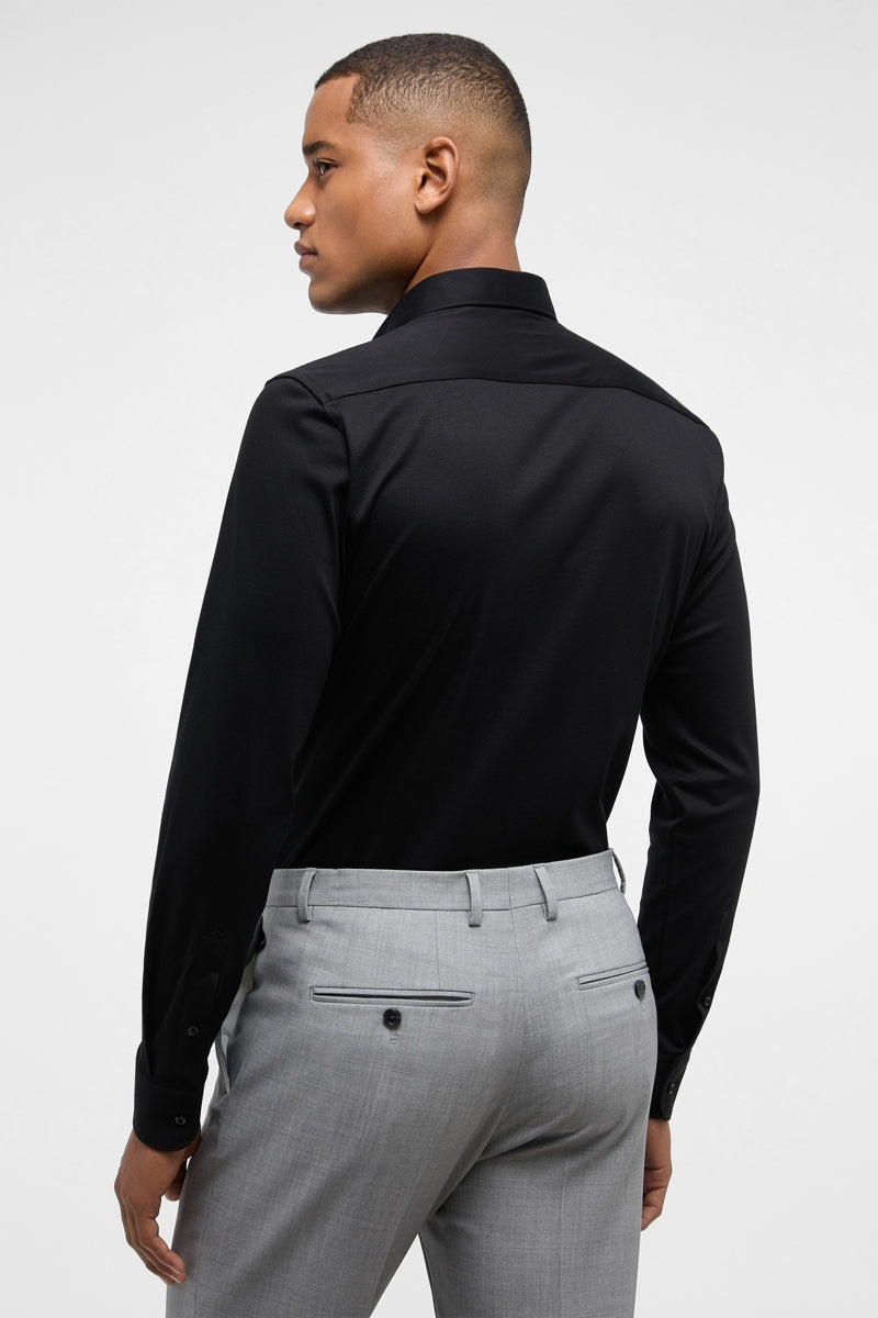 Wholesale,Eterna, 1863 by Eterna Black Jersey Knit Slim Fit Shirt, Black, Small-40-Tag15