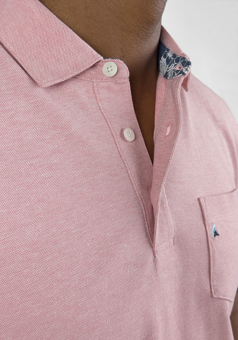 Brand Partner,Tailor Vintage, Tailor Vintage Dusty Rose Airotec Birdseye Pique Polo, Pink, Medium-42-TagMLarge-44-TagLExtra Large-48-TagXLExtra Extra Large-52-TagXXLSmall-38-TagS