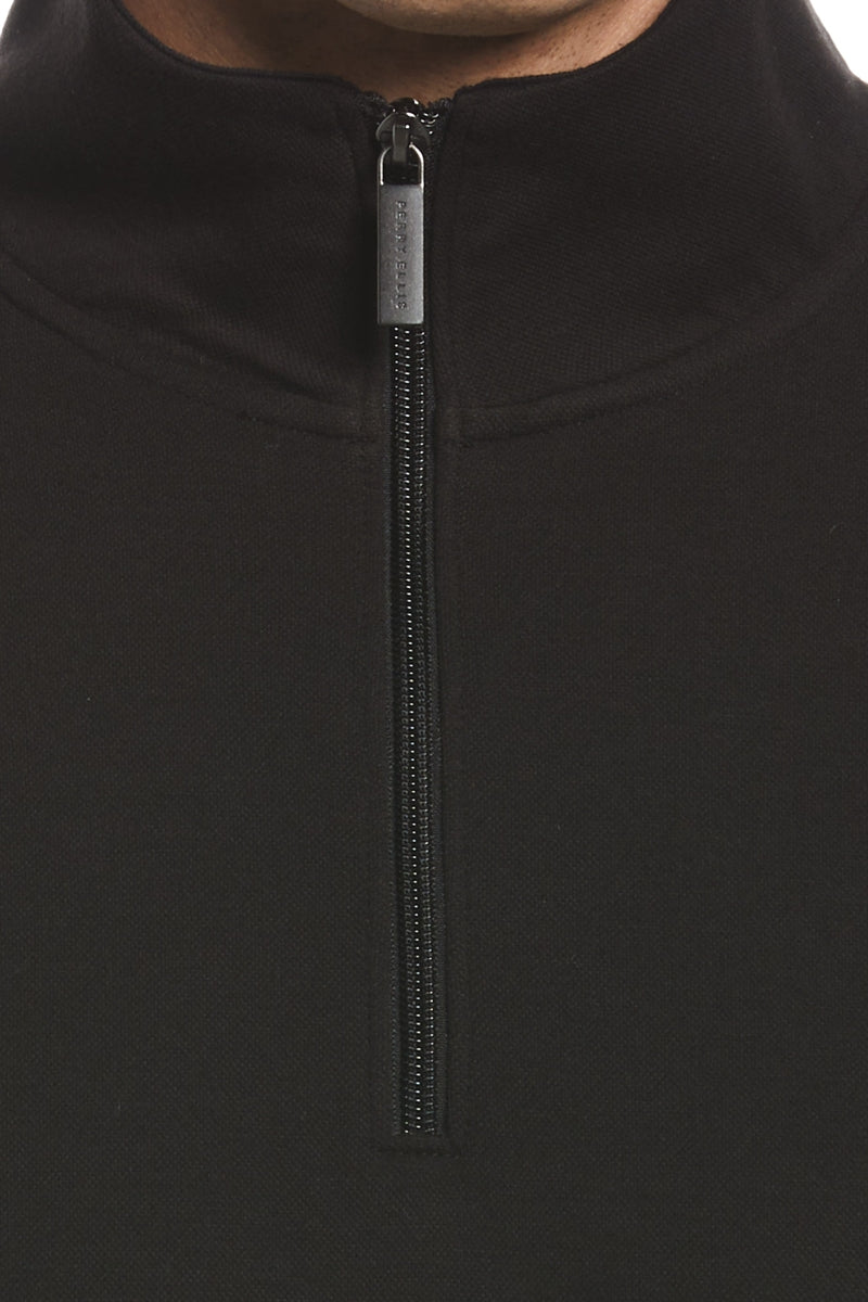 Wholesale,Perry Ellis, Perry Ellis Black Qtr Zip Mockneck Pullover, Black, Large-46-TagLExtra Large-48-TagXL