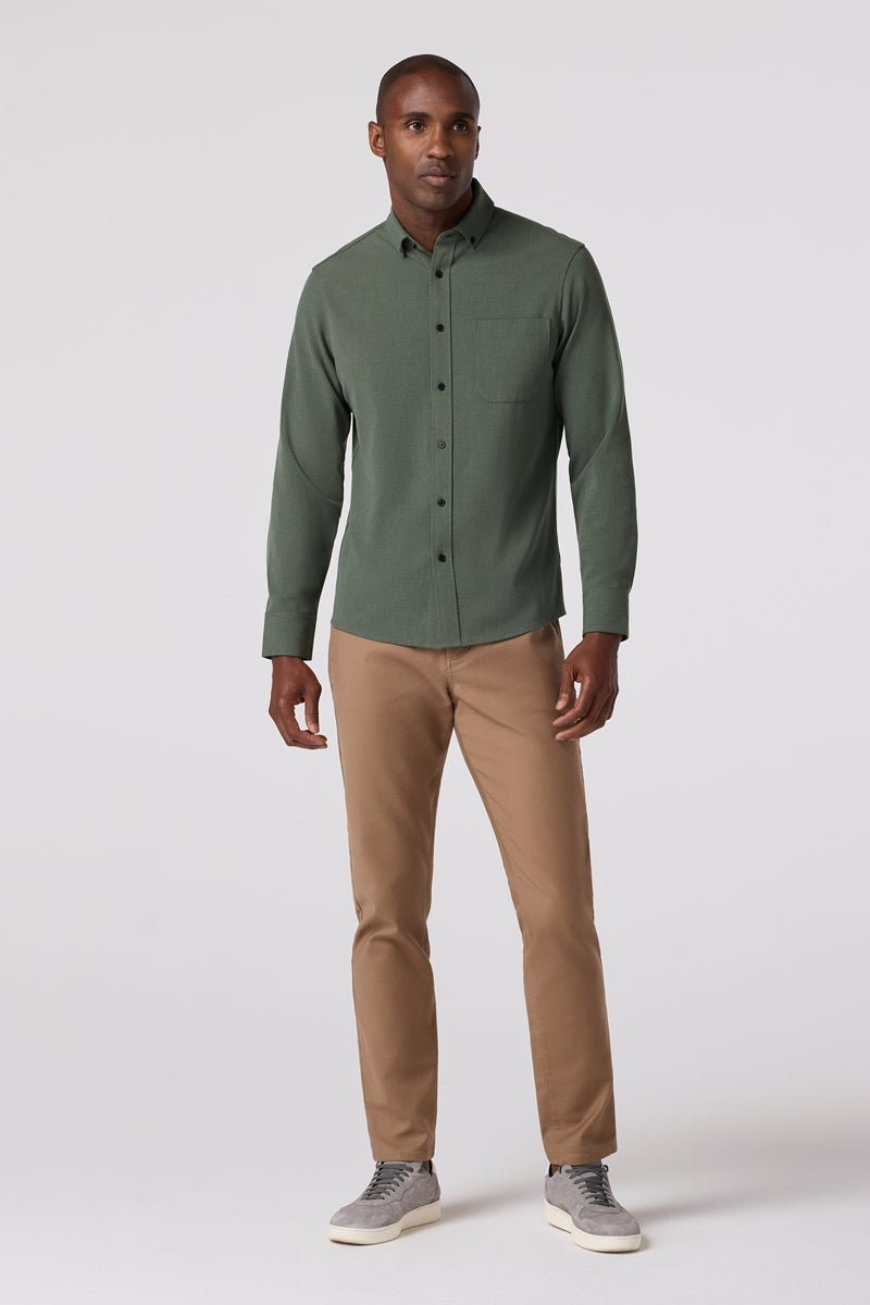 Wholesale,Mizzen + Main, Mizzen + Main Olive Heather Trim Flannel Shirt, Green, Large-46-TagL