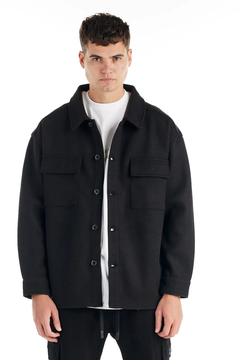 Wholesale,Nana Judy, Nana Judy Black Soft Fabric Shacket, Black, Extra Large-52-TagL