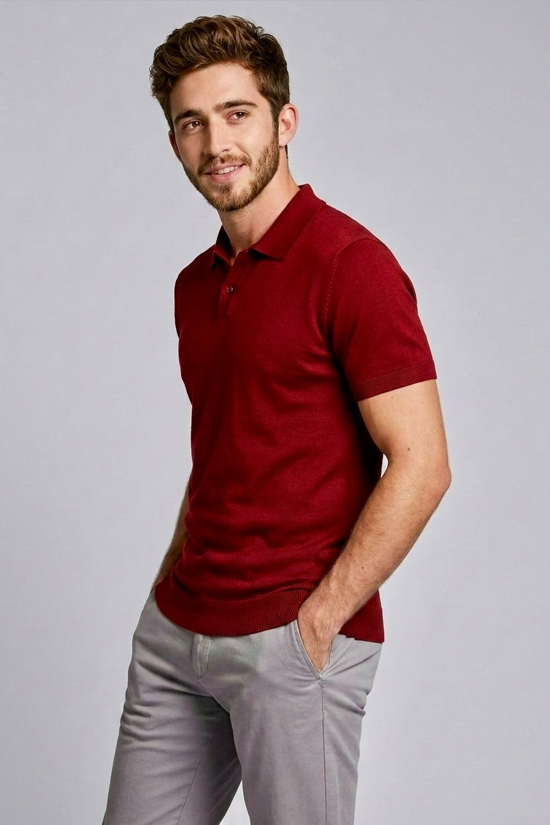 Bobbi + Bricka,Penguin, Wessi Red Short Sleeve Polo, Red, Medium-40-TagXLSmall-38-TagLMedium-38-TagMExtra Small-36-TagMSmall-37-TagMExtra Small-36-TagSSmall-37-TagL