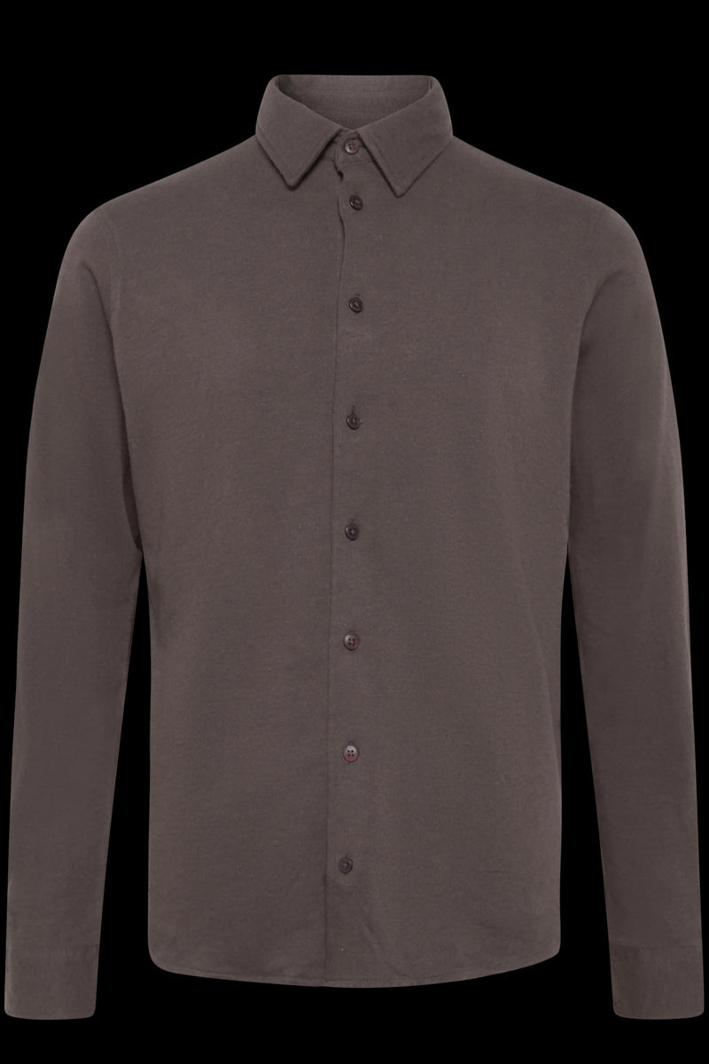 Wholesale,Casual Friday, Casual Friday Brown Melange Knit Textured Shirt, Brown, Small-40-TagSMedium-42-TagMLarge-44-TagLExtra Large-47-TagXL