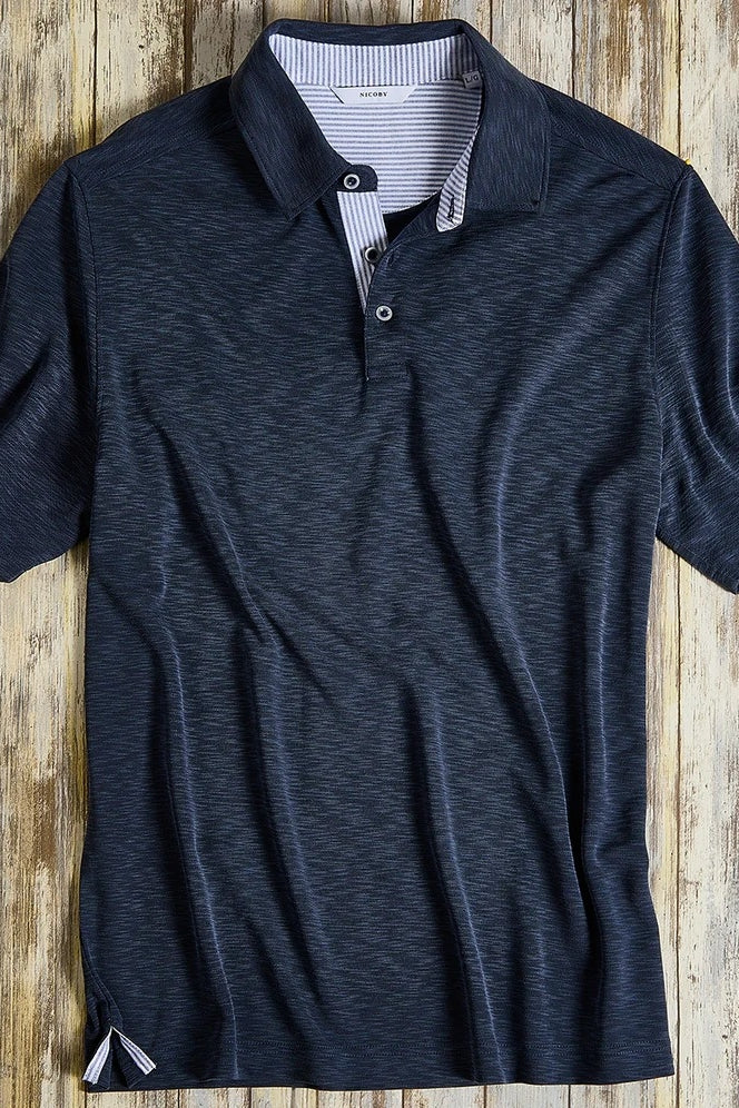 Wholesale,Nicoby Age of Wisdom, Nicoby Age of Wisdom Navy Polynosic Slub Polo, Blue, Small-40-TagSLarge-46-TagLExtra Large-48-TagXLExtra Extra Large-50-TagXXL