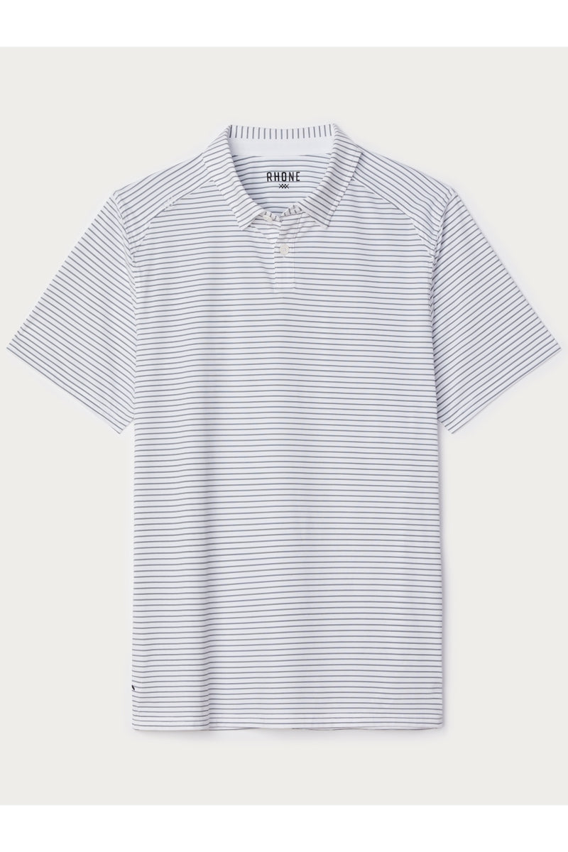 Wholesale,Rhone, Rhone White/Black Double Stripe Slim Performance Polo, White, Large-45-TagLExtra Large-48-TagXLMedium-42-TagMExtra Extra Large-50-TagXXLSmall-39-TagS