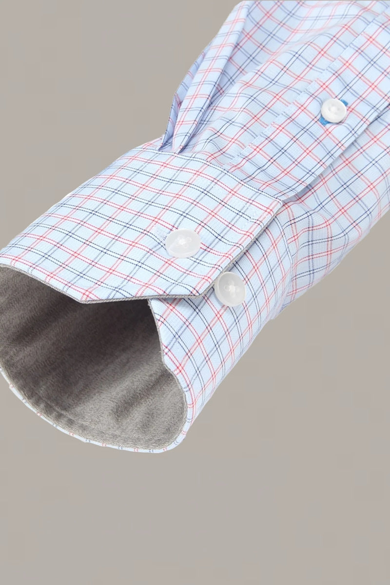 Wholesale,Twillory, Twillory Blue/Red Mini Windowpane Performance Shirt, Blue, Large-47-Tag16.5