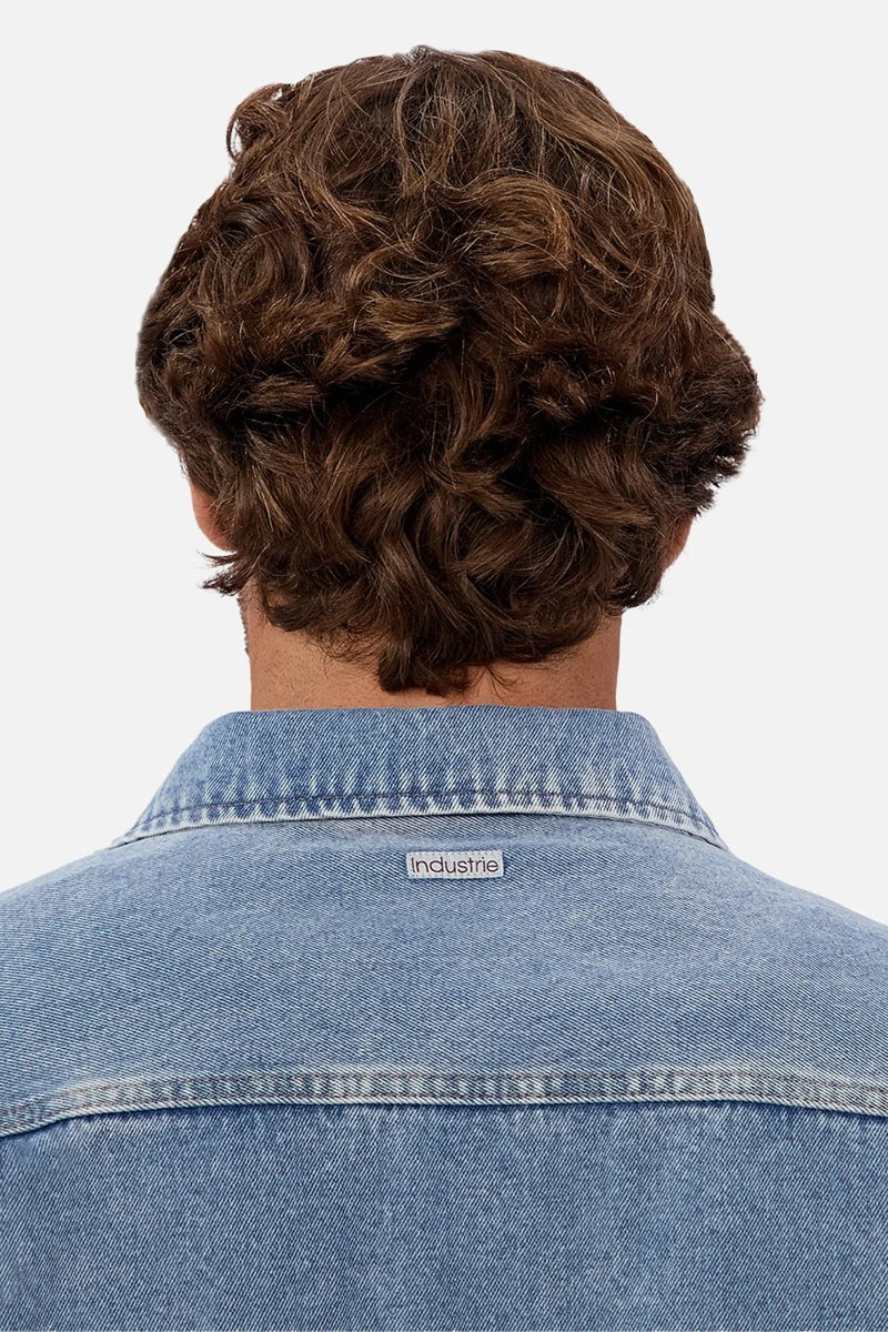 Wholesale,INDUSTRIE AUSTRALIA, INDUSTRIE AUSTRALIA Blue Denim Overshirt, Blue, Small-46-TagSMedium-48-TagMLarge-50-TagL