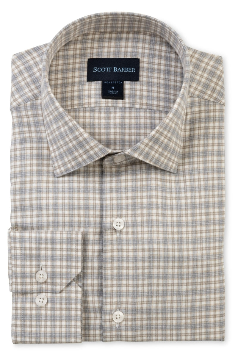 Wholesale,Scott Barber, Scott Barber Grey Heather Marble Flannel Twill Shirt, Grey, Small-43-TagS