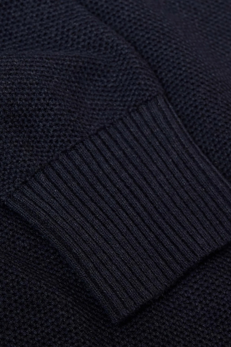 Faire,True Classic, True Classic Heather Navy Pique Crew Sweater, Blue, Medium-38-TagM
