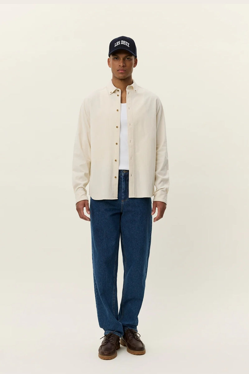 Wholesale,Les Deux, Les Deux Ivory Fine Pinwale Corduroy Overshirt, Cream, Extra Small-42-TagXS