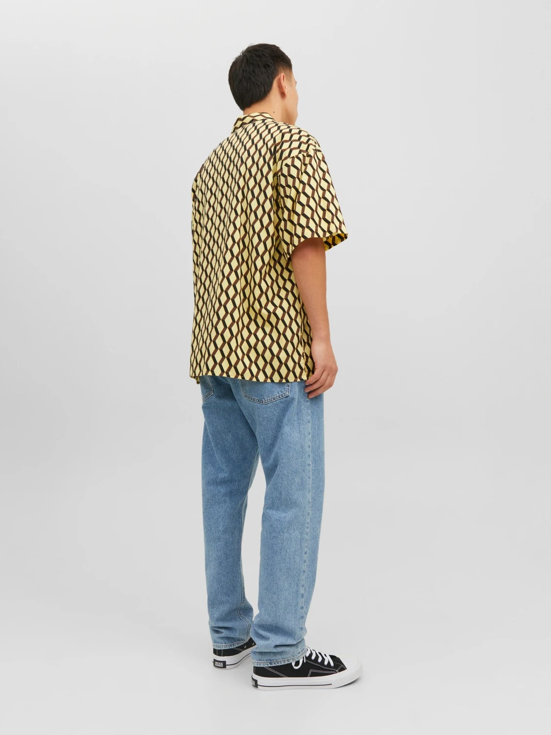 Wholesale,Jack & Jones, Jack & Jones Yellow Geo Print Shirt Short Sleeve, Yellow, Extra Extra Large-55-TagXXL