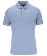 Guide London Blue Jacquard Short Sleeve Polo