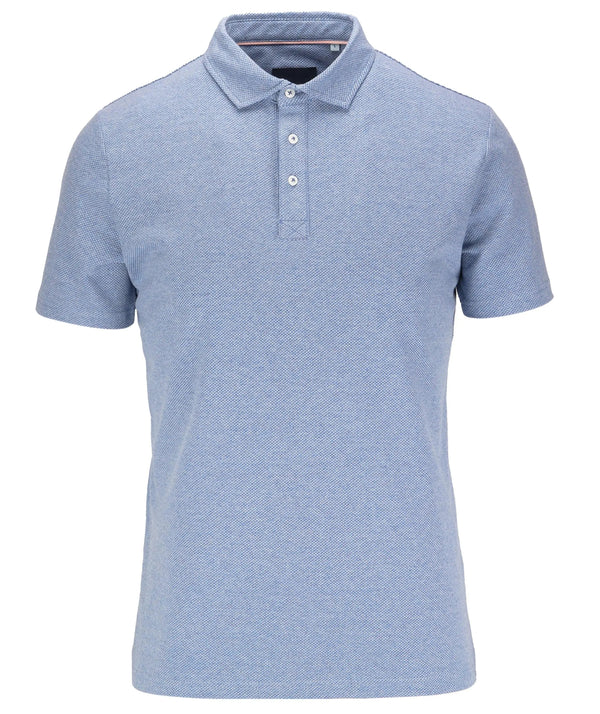 Guide London Blue Jacquard Short Sleeve Polo