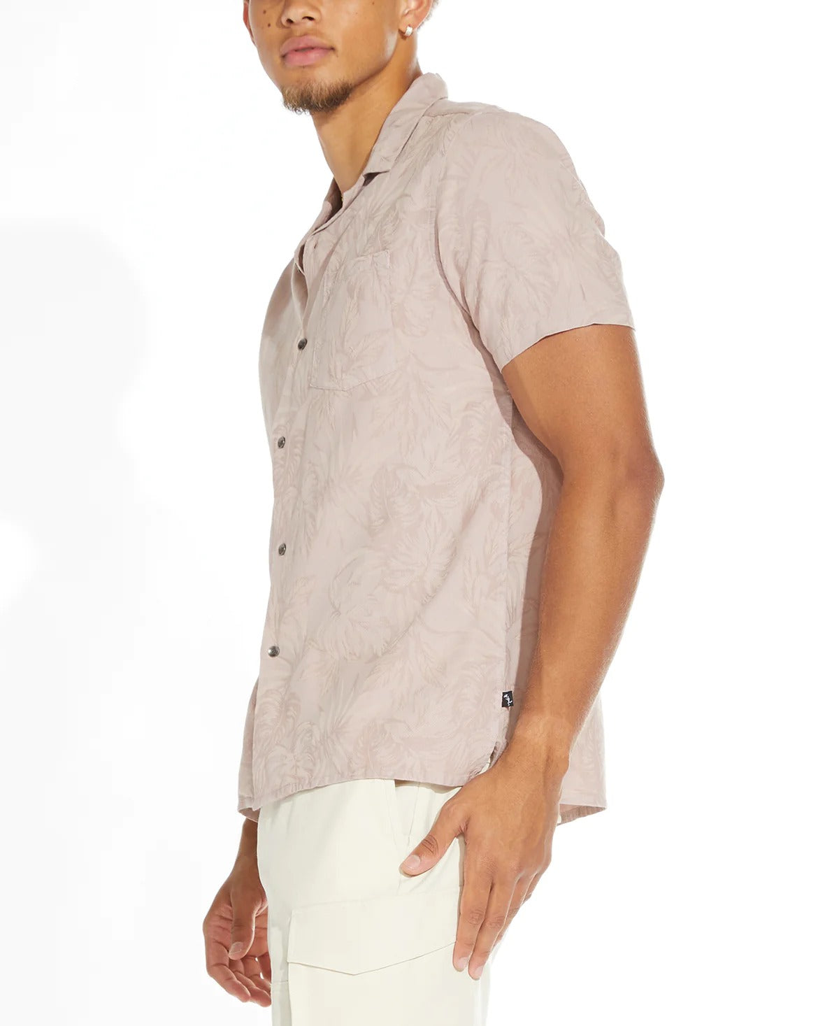 Wholesale,Civil Society, Civil Society Mauve Tonal Jacquard Pattern Short Sleeve Shirt, Pink, Large-46-TagL