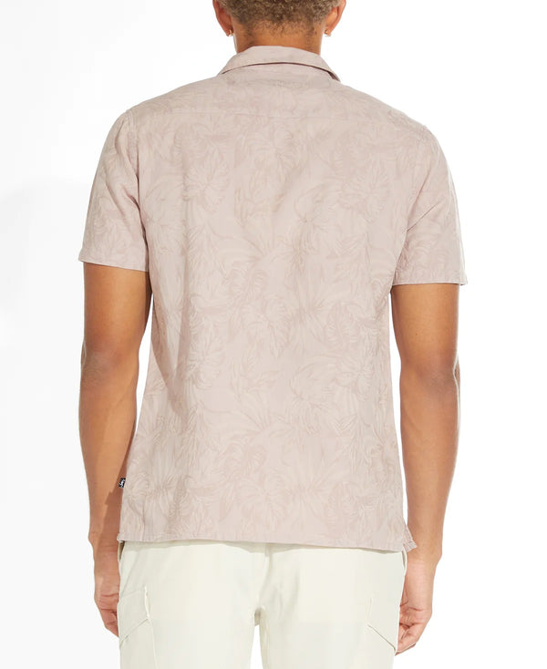 Civil Society Mauve Tonal Jacquard Pattern Short Sleeve Shirt