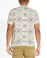 Civil Society Oatmeal Tribal Print Short Sleeve Shirt