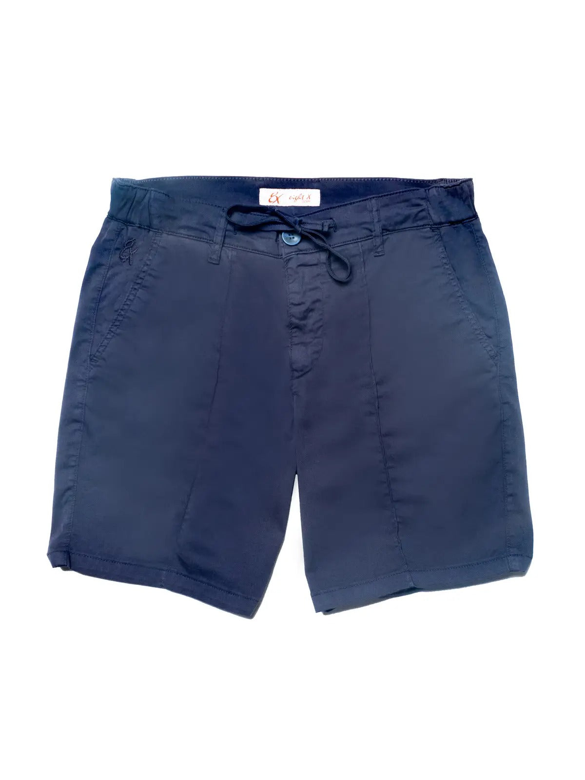 Faire,Eight X, Eight X Navy Chino Drawstring/Zip Waist Shorts, Blue, 30W-7.5L-Tag30