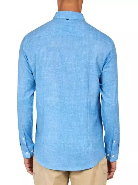 W.R.K., W.R.K Blue Texture 4-Way Stretch Long Sleeve Shirt, Blue, Large-43-TagL