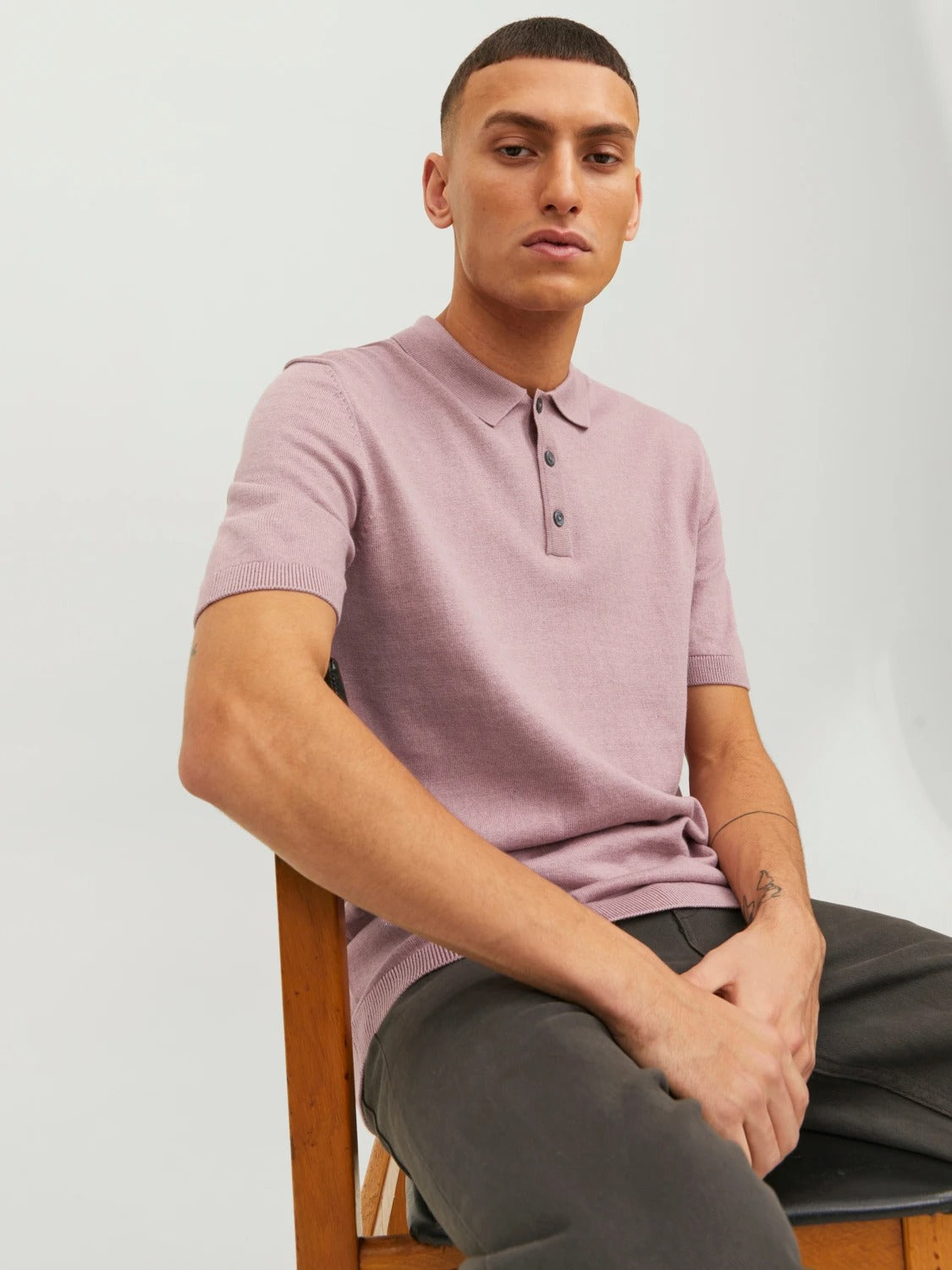 Wholesale,Jack & Jones, Jack & Jones Mauve Knit Polo, Purple, Large-43-TagL