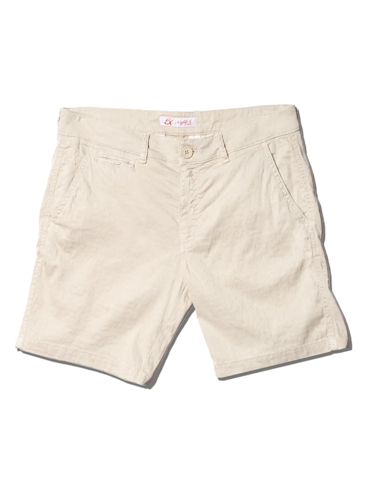 Faire,Eight X, Eight X Beige Textured Jacquard Shorts, Tan, 37W-9L-Tag36